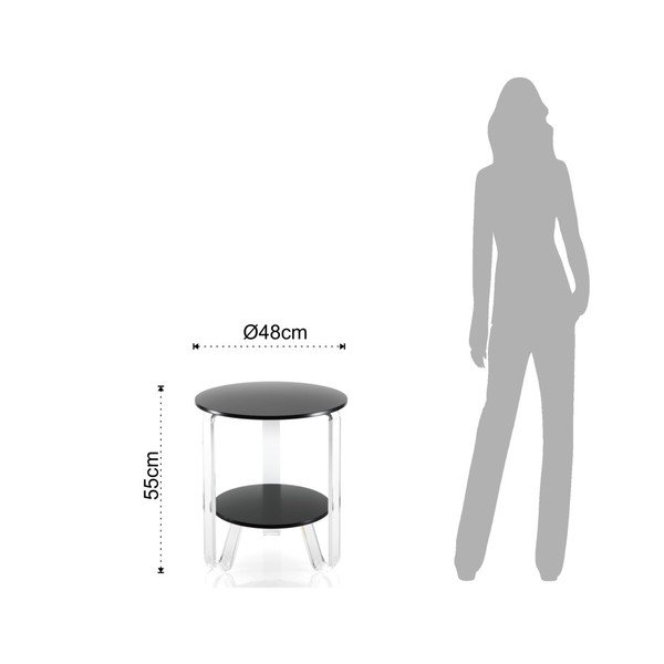 Črna stranska mizica Tomasucci Poole, ⌀ 48 cm-image-2