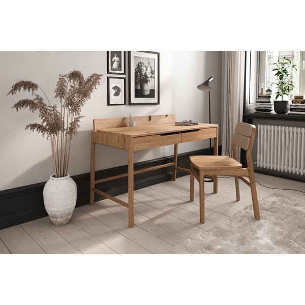 Pisalna miza iz masivnega hrasta 65x120 cm Twig – The Beds-image-2