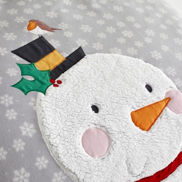 Siva posteljnina iz mikropliša Catherine Lansfield Cosy Snowman, 200 x 200 cm-image-3