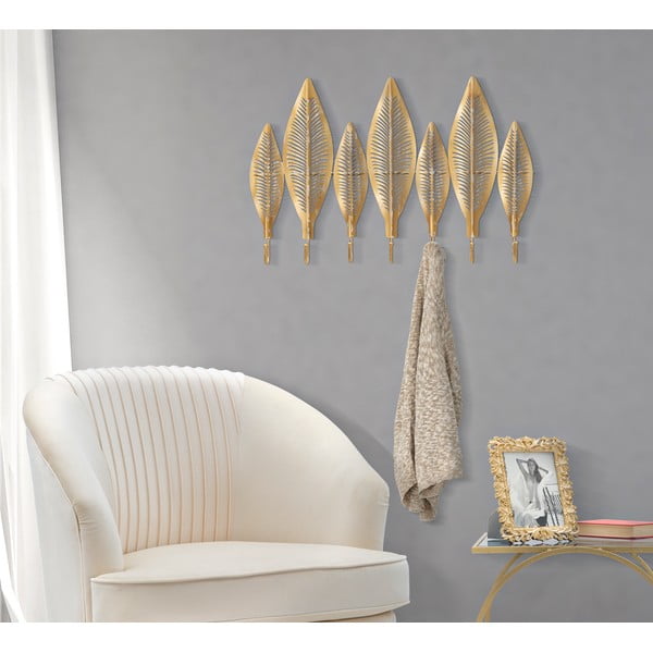 Kovinski stenski obešalnik v zlati barvi Long Leaf – Mauro Ferretti-image-1