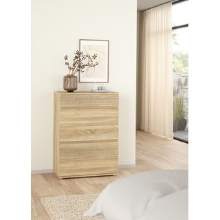 Visoka komoda v hrastovem dekorju v naravni barvi 77x107 cm Nova – Tvilum