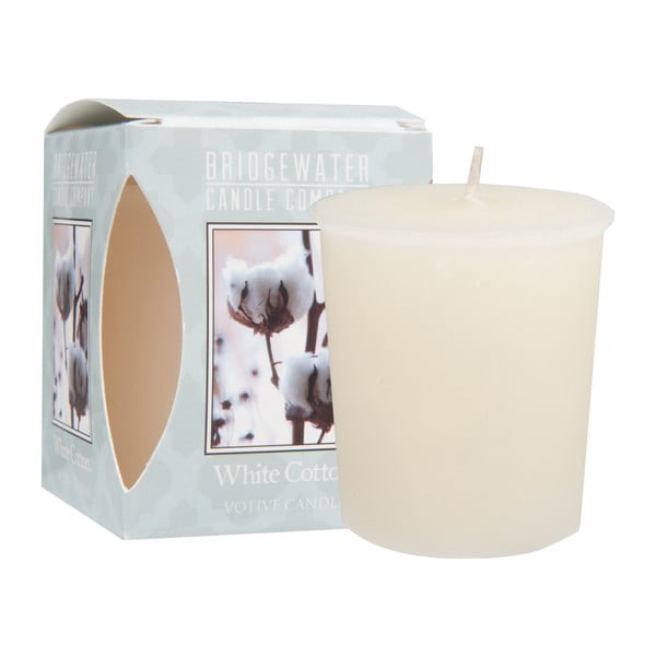 Dišeča sveča čas gorenja 15 h White Cotton – Bridgewater Candle Company