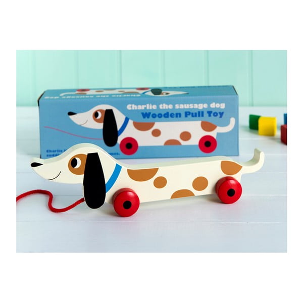 Leseni pes za vlečenje Rex London Charlie The Sausage Dog, dolžina 31,5 cm-image-4