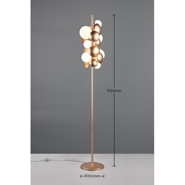 Bela/zlata stoječa svetilka s steklenim senčnikom (višina 155 cm) Bubble – Trio Select-image-4