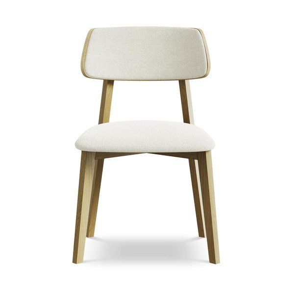 Kremno bel jedilni stol iz masivnega lesa Niu – Makamii-image-1