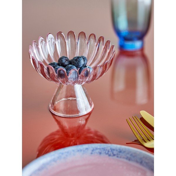 Svetlo rožnata steklena skledica za serviranje 220 ml Nalu – Bloomingville-image-1