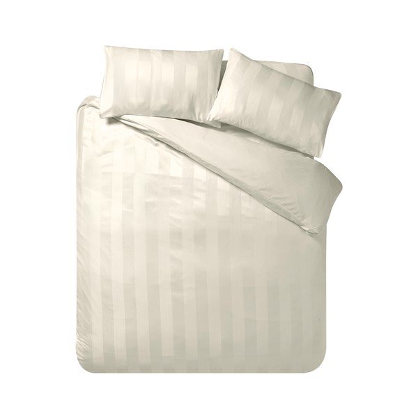 Kremno bela enojna satenasta posteljnina 135x200 cm So Soft Satin Stripe – Catherine Lansfield