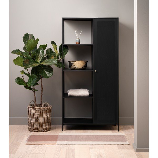 Črn kovinski regal 90x180 cm Malibu – Unique Furniture-image-3