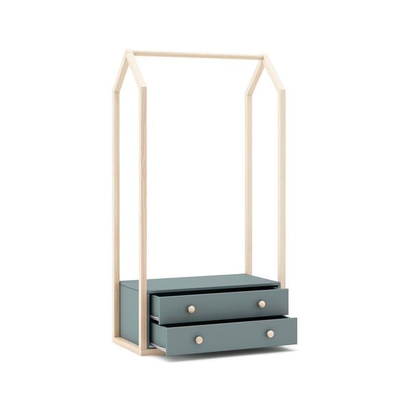 Prašno zelena odprta otroška garderobna omara 80x170x40 cm Esteban – Marckeric-image-4