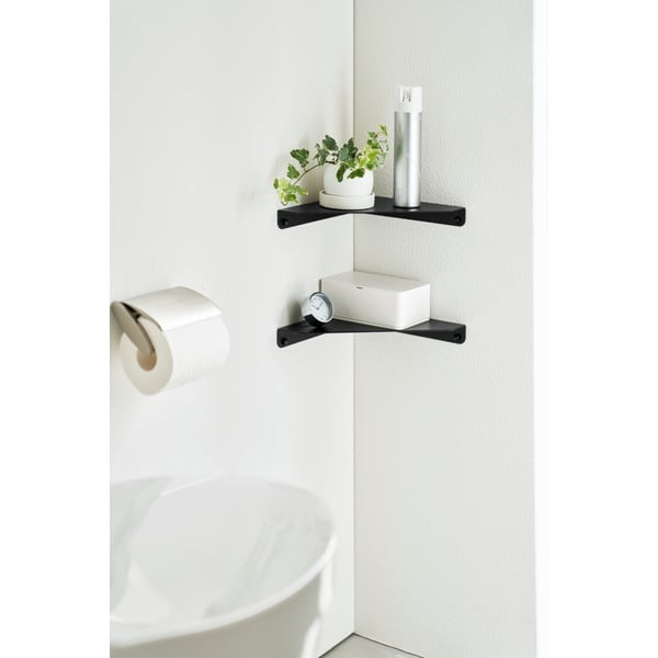 Črna kotna kovinska polica 22 cm Tower – YAMAZAKI-image-2