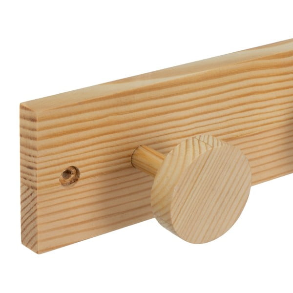 Stenski obešalnik iz masivnega bora v naravni barvi 40 cm Anillos – Casa Selección-image-1