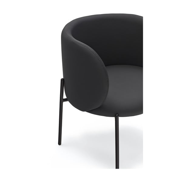 Črn fotelj iz umetnega usnja Mogi - Teulat-image-3