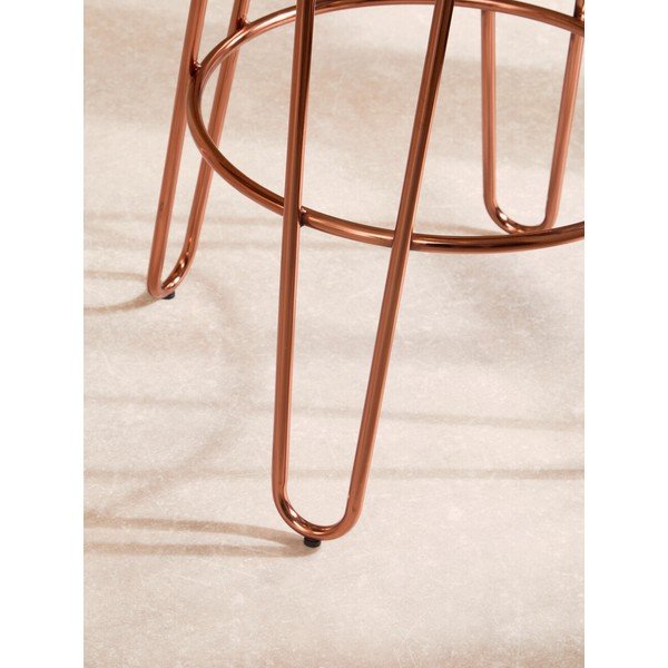 Barsko stol iz masivnega bresta v naravni barvi/v rožnato zlati (višina sedeža 75 cm) District – Premier Housewares-image-4