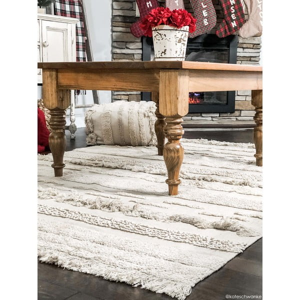 Svetlo siva/kremno bela pralna ročno tkana bombažna preproga 170x240 cm Air Natural – Lorena Canals-image-4