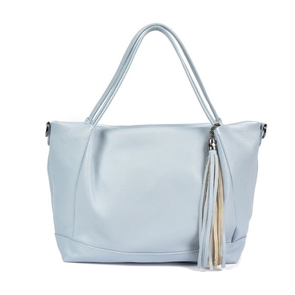 Svetlo modra usnjena torbica Carla Ferreri Celeste