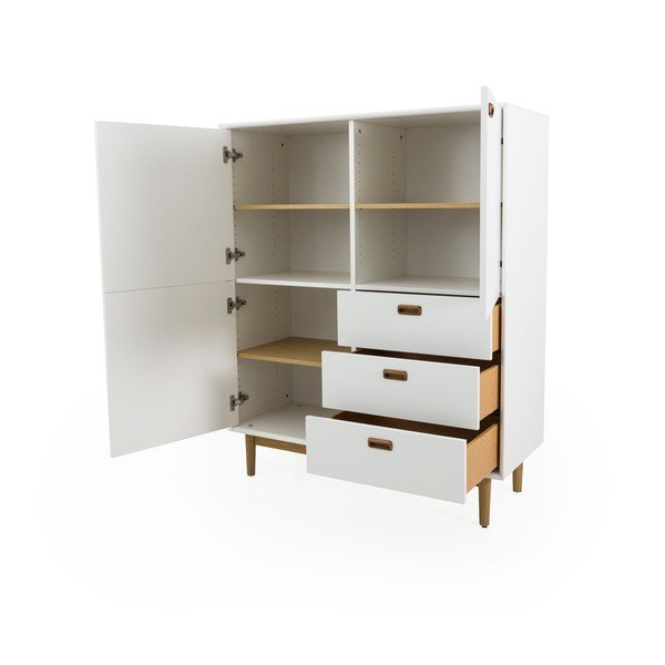 Bela visoka komoda 114x137 cm Svea – Tenzo-image-4
