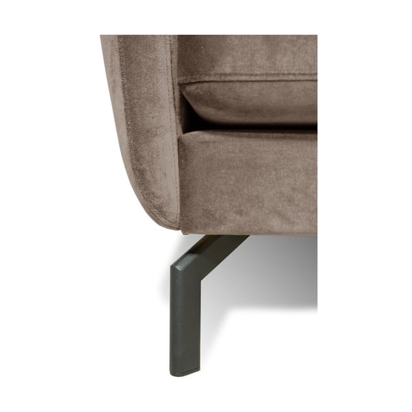 Rjavo-siva kotna žametna sedežna garnitura Scandic Magic, desni kot-image-4