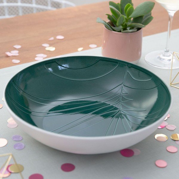 Belo-zelena porcelanasta skleda Villeroy & Boch Leaf, ⌀ 26 cm-image-1