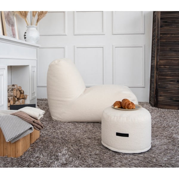 Svetlo siva vreča za sedenje iz tkanine bouclé Mini – SLOWDOWN-image-4