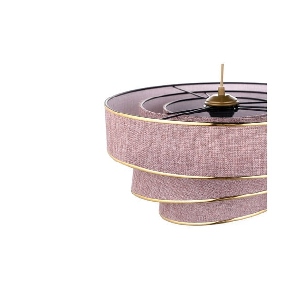 Rožnata/zlata viseča svetilka s tekstilnim senčilom ø 40 cm Couper – Opviq lights-image-2