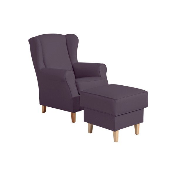 Max Winzer Lorris usnje Violet Ottoman-image-1