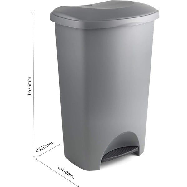 Črn plastičen koš za smeti s pedalom 50 l – Addis-image-3