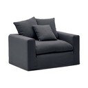 Antracitno siv lanen fotelj Nora – Kave Home