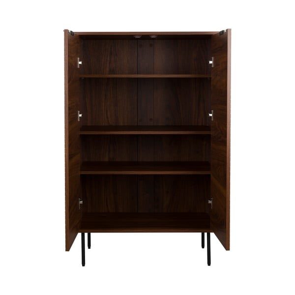 Rjava omarica v orehovem dekorju 80x130x40 cm Stripes – White Label-image-3