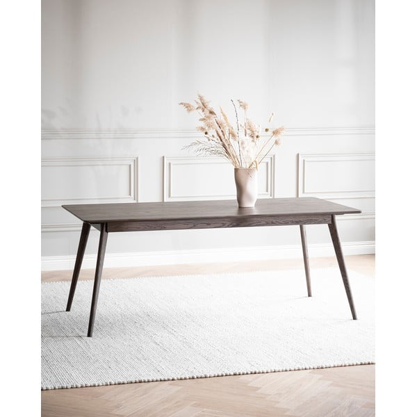 Temno rjava raztegljiva jedilna miza v hrastovem dekorju 90x190 cm Yumi – Rowico-image-2