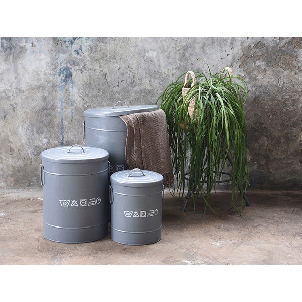 Kovinski koš za perilo LABEL51, ⌀ 40 cm-image-1