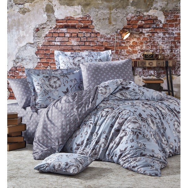 Posteljno perilo iz bombažnega satena z rjuho Nazenin Home Spek, 200 x 220 cm