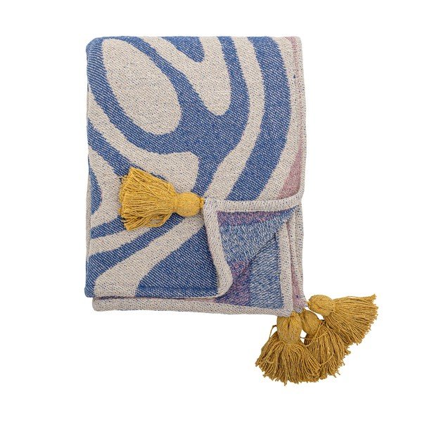 Modra odeja iz mešanice bombaža 130x160 cm Arlie – Bloomingville