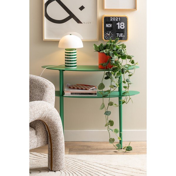 Zelena kovinska stranska mizica 28x90 cm Cool Retro – Leitmotiv-image-1