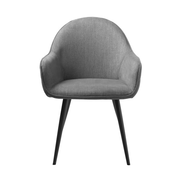 Siv oblazinjen jedilni stol z nasloni za roke Minto – Unique Furniture-image-3