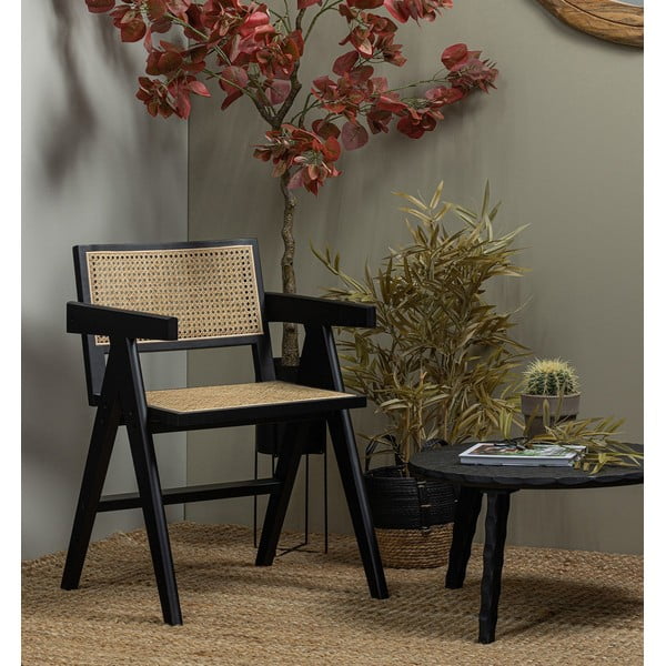 Črn jedilni stol iz masivnega bora Gunn – WOOOD-image-1