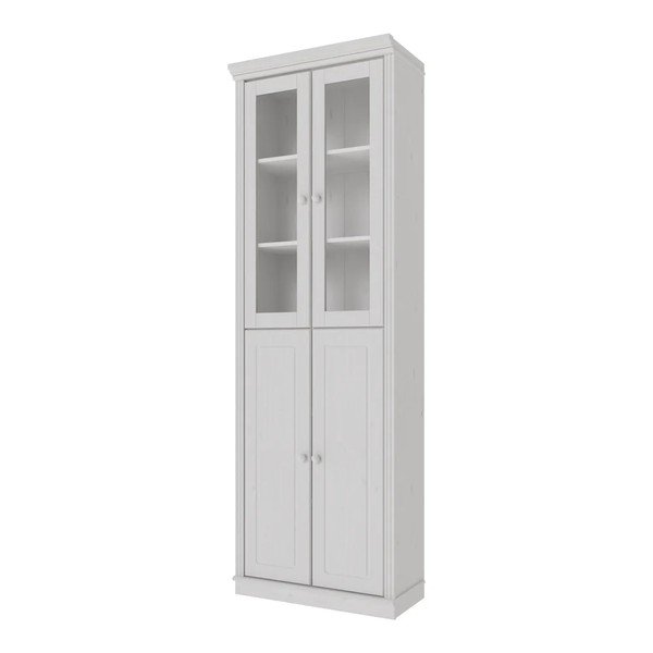 Bela vitrina iz masivnega bora 74x223x37 cm Anita – Støraa-image-2