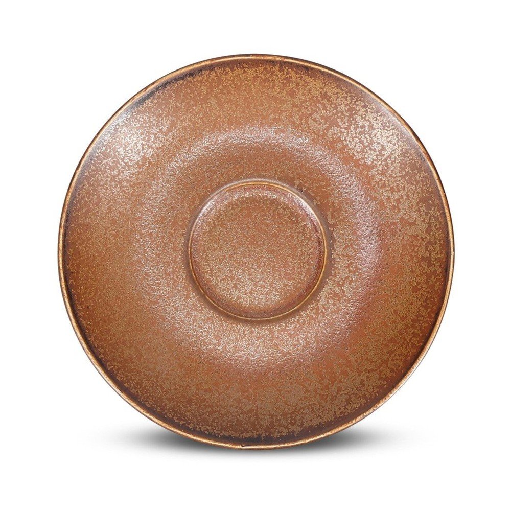 Rjav porcelanast čajni krožniček ø 14 cm Ovio