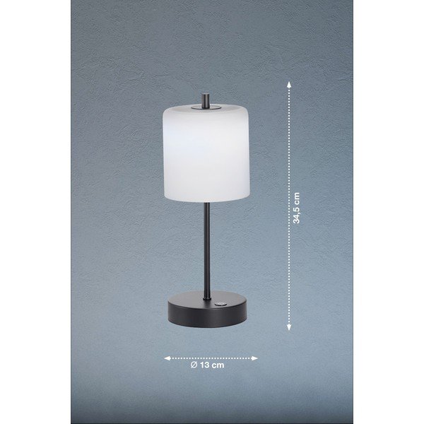 Črno-bela LED zatemnitvena namizna svetilka (višina 34,5 cm) Riva – Fischer & Honsel-image-2