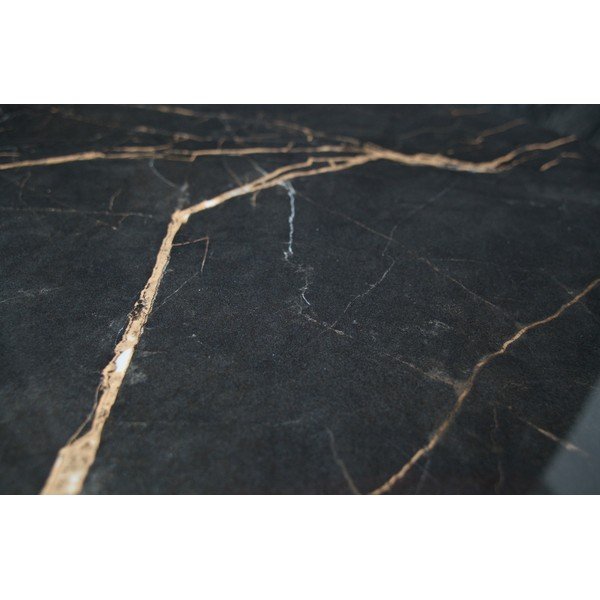 Črna kavna mizica s porcelanasto ploščo WOOOD Vida, ⌀ 60 cm-image-1