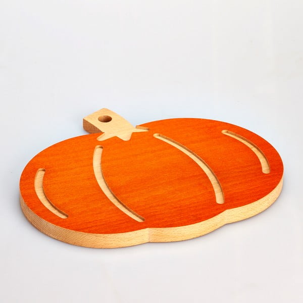 Deska za rezanje iz bukovega lesa Bisetti Pumpkin, 31,5 x 27,5 cm