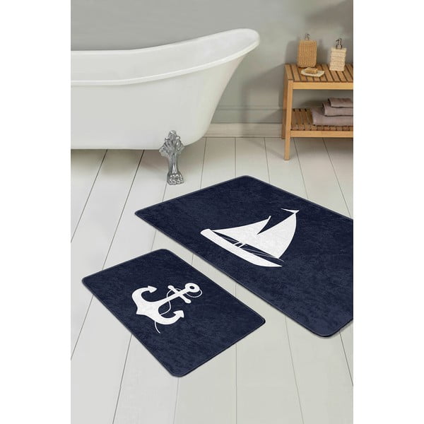 Temno modre kopalniške preproge v kompletu 2 ks 60x100 cm – Mila Home-image-2