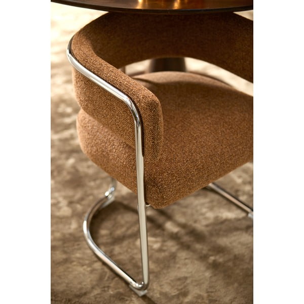 Rjav kovinski jedilni stol z nasloni za roke Adante – Light & Living-image-1