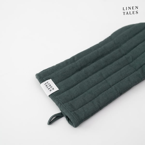 Lanena kuhinjska rokavica Forest Green – Linen Tales-image-3