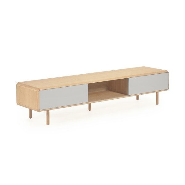 TV omarica v jesenovem dekorju v sivi in naravni barvi  180x41x42 cm Anielle – Kave Home