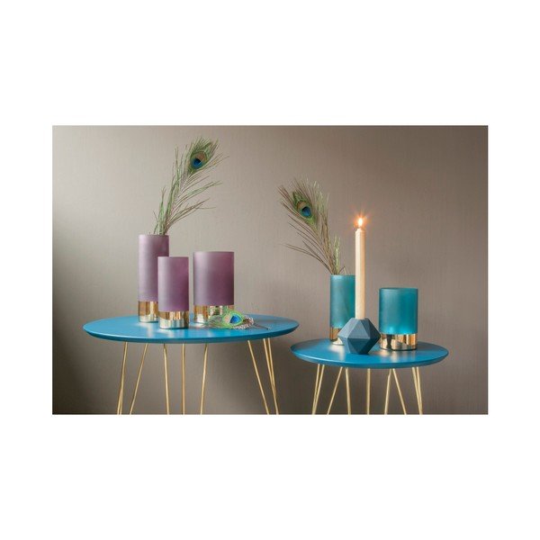 Modro-zlata steklena vaza PT LIVING, višina 18,5 cm-image-2