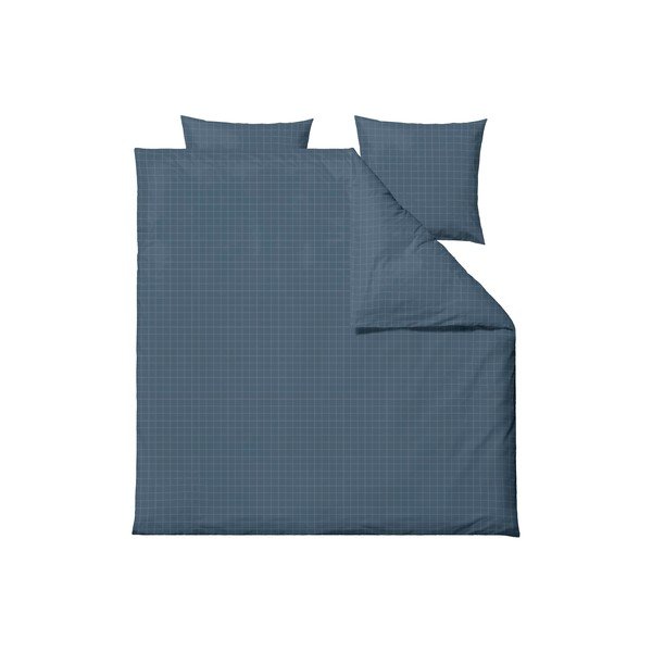 Temno modra podaljšana posteljnina za zakonsko posteljo iz damasta 200x220 cm Clear – Södahl-image-3