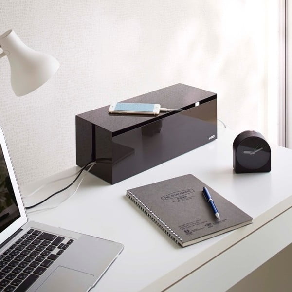 Črno-rjava škatla za polnilce YAMAZAKI Web Cable Box-image-2
