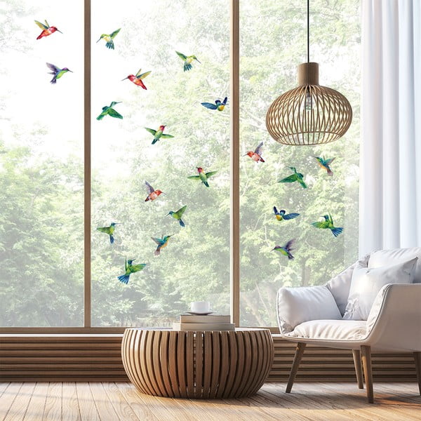Komplet nalepk za okno 20 kosov 40x60 cm Hummingbirds - Ambiance
