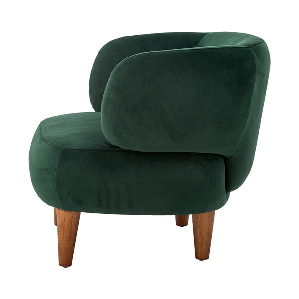 Temno zelen žameten fotelj z naslonom Ruperta – Bloomingville-image-3