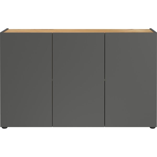 Antracitno siva omarica v hrastovem dekorju 120x76x34 cm Adrano – Germania